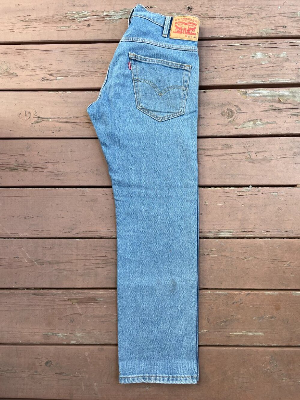 Levis Straight Cut Light Wash Jeans - Size W30 L30 - Picture 6 of 14